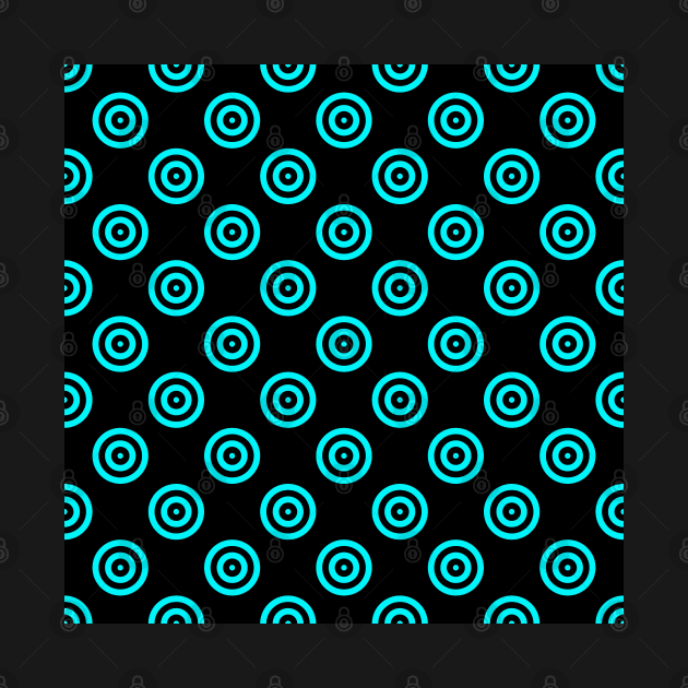 Neon Aqua Concentric Circles by CraftyCatz