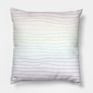 Soft Pastel Rainbow Hand Drawn Lines Pillow