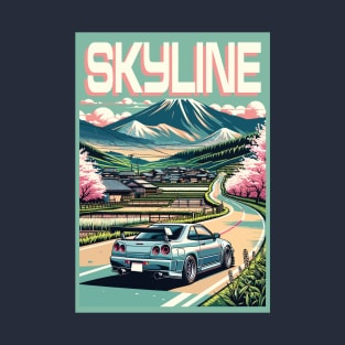 Skyline R34 driving through the Countryside T-Shirt