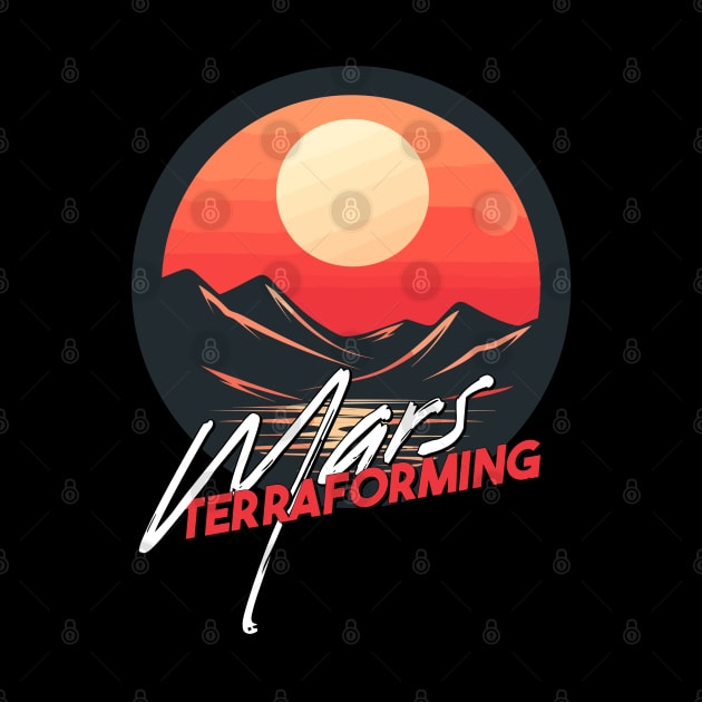 Terraforming Mars, Red Planet Martian Astronomy Art by Moonfarer