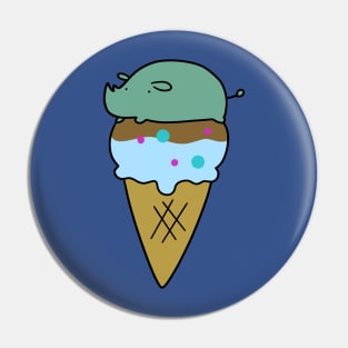 Rhino Icecream Cone Pin