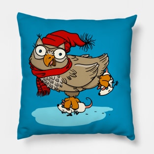 owl on figure skates-mouses Pillow