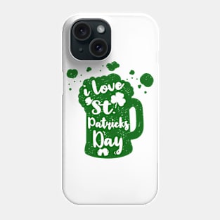 St Patrick's Day Irish Funny Clover Shamrock Beer Silhouette Phone Case