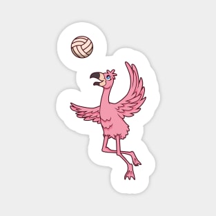 Cartoon flamingo playing volleyball Magnet