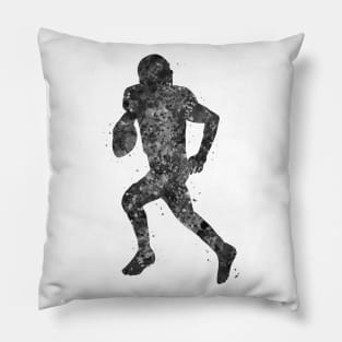 American football black and white Pillow