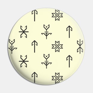Black Nordic elements pattern Pin