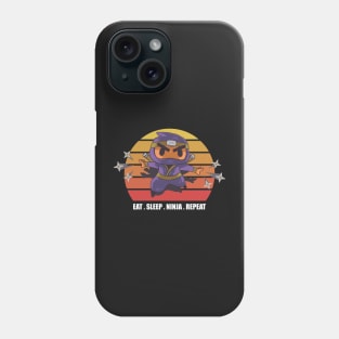 Retro Eat Sleep Ninja Repeat Phone Case