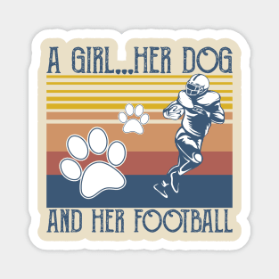 A Girl, Her Dog, and Her Football Magnet