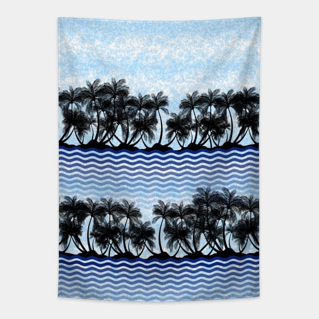 TROPICAL Palm Trees Beach Tapestry by SartorisArt1