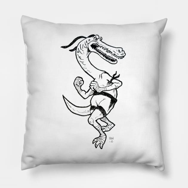Muay Thai Dino Pillow by CoolCharacters