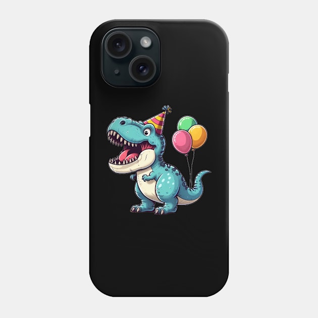 Happy Dino Birthday Phone Case by HSPtees