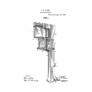 Railroad signal Vintage Patent Hand Drawing T-Shirt