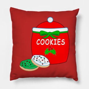 Christmas Cookie Jar with Frosted Cookies Pillow