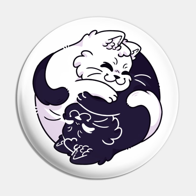 Ying yang cat Pin by ZAIABLOOM