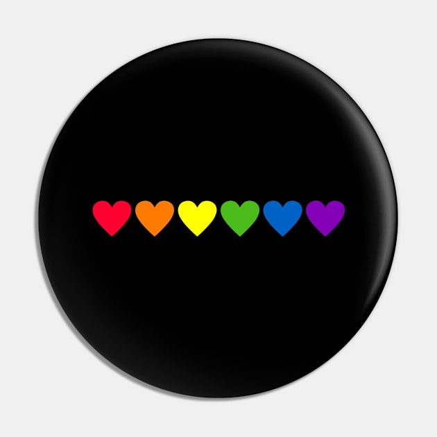 Gay Pride Hearts Gay Pride Flag LGBT Pin by wbdesignz