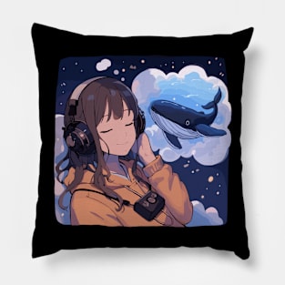 Listen music on headphones and dream Pillow