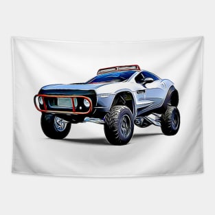 Rally Fighter Truck Cartoon Tapestry