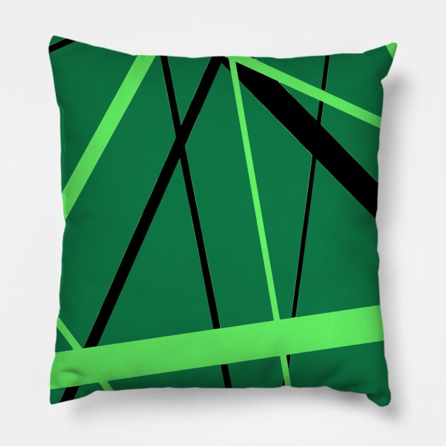 Criss Crossed Lime and Black Stripes Pillow by taiche