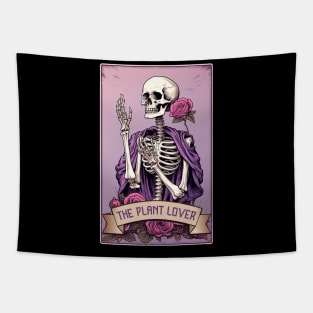 Halloween Plant Lover Skeleton Tarot Card Tapestry