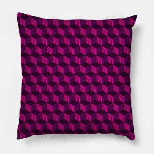 violet and pink diamond geometric pattern design over a dark violet background. Ideal for stamps and clothes stamps Pillow