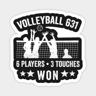 Volleyball Gift Volleyball 631 6 Players 3 Touches Won Magnet