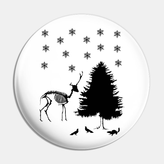 Deer Skeleton Pin by BittenByPolecats