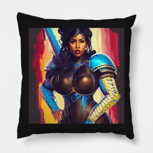 African Queen: Futuristic Fashion Statement T-Shirt Pillow