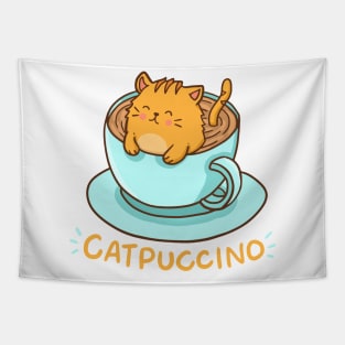 Catpuccino - For Cat and Cappuccino Lovers Tapestry