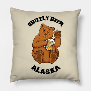 Grizzly Beer Alaska Pillow