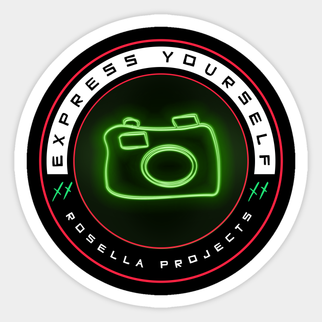 pix Neon Camera Logo White teepublic
