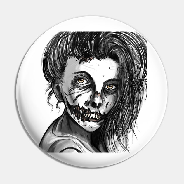 Zombie Girl Pin by MEWETT