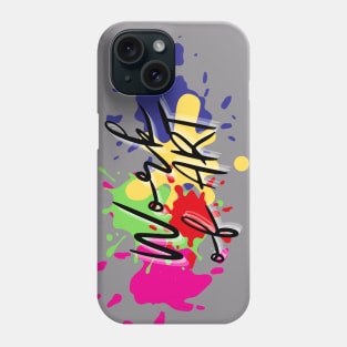 Work of art multi color paint splatter graffiti Phone Case