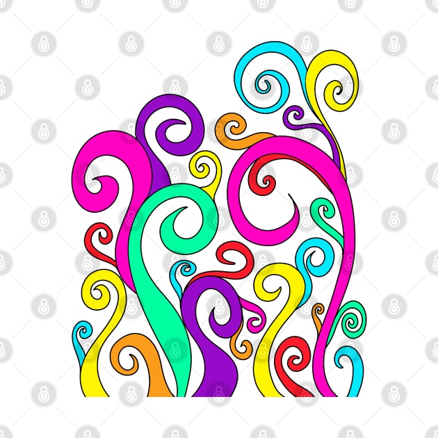 Pretty Colorful Funky Swirling Rainbow Spirals Pattern, made by EndlessEmporium by EndlessEmporium