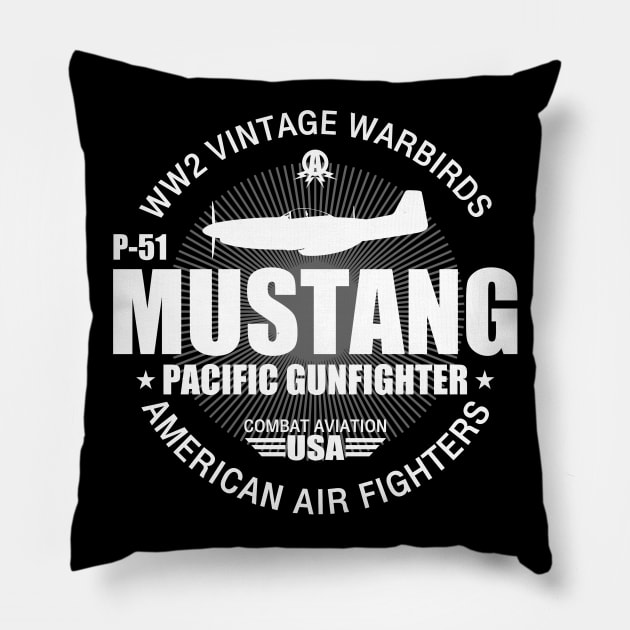 P-51 Mustang Pillow by TCP