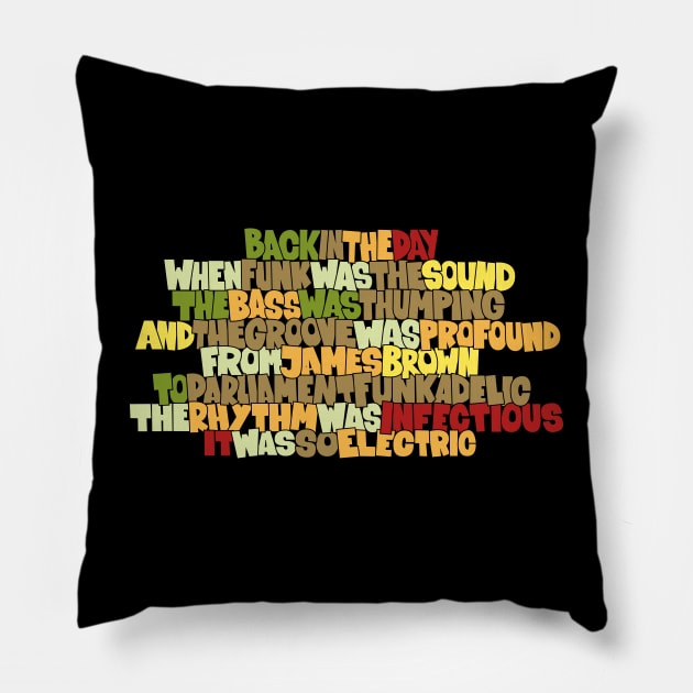 Funky Music Rhymes - Oldschool Graffiti Style Pillow by Boogosh