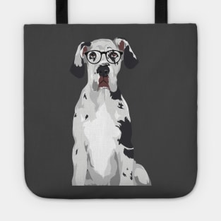 Hipster Great Dane T-Shirt for Dog Lovers Tote