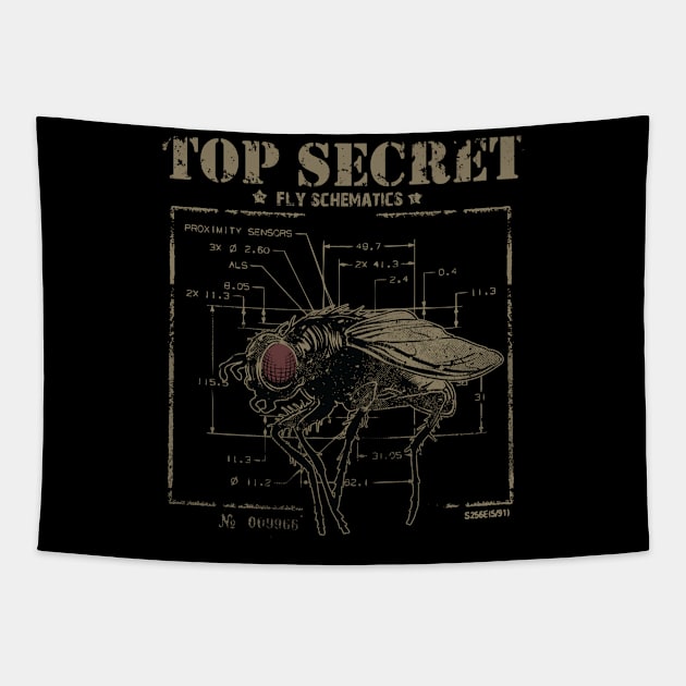 Top secret Fly scheme Tapestry by Teefold