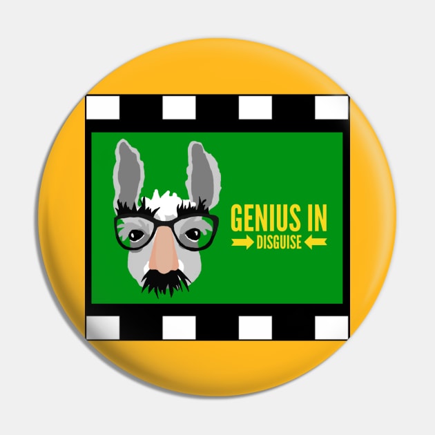 Llama in Fake Nose Mustache and Glasses Genius in Disguise Pin by MisterBigfoot