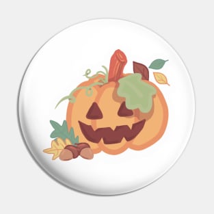 Cute Autumn Pumpkin Fall Pattern Pin