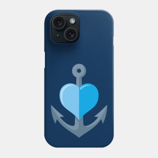 Anchor with Blue Heart Phone Case