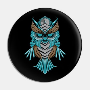 Steel Clock Owl Pin