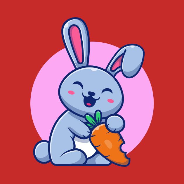 Cute Rabbit With Carrot Cartoon (2) by Catalyst Labs