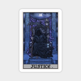 Justice Tarot Card Grim Reaper Halloween Gothic Gift Magnet