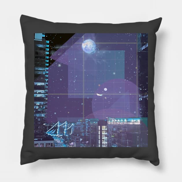 Aesthetic Night City San Diego Pillow by lofi_retrowave