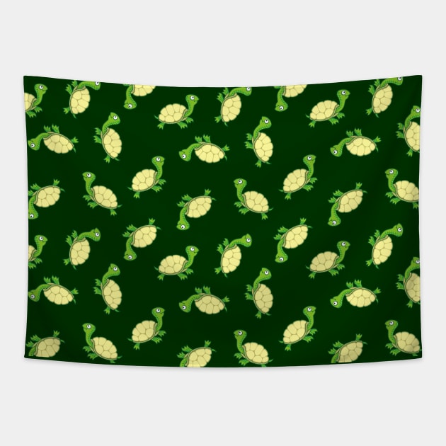 Turtle Cartoon Pattern Tapestry by sifis