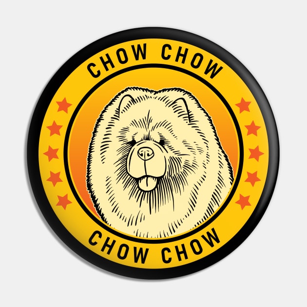 Chow Chow Dog Portrait Pin by millersye