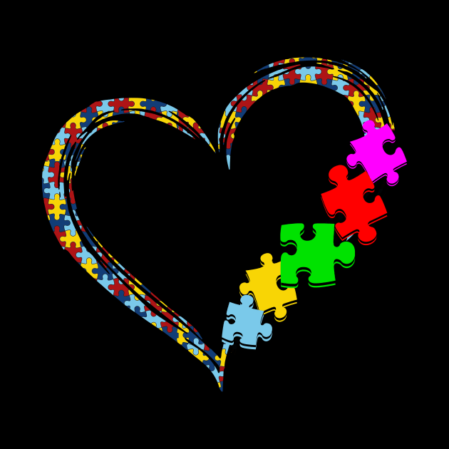 Puzzle Piece Autism Heart by Komlin