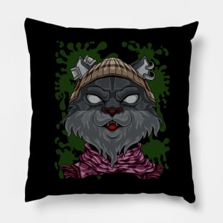 fashion cat street art Pillow