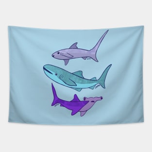 Watercolor Sharks Tapestry