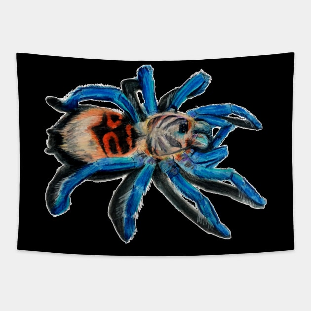 Green Bottle Blue Tarantula Tapestry by Brandy Devoid special edition collecion